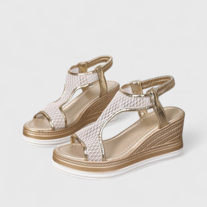 Sandalias de cuña con base elevada y estable