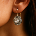 Vintage-Style Zirconia Earrings in Silver Colour with Bright Shine