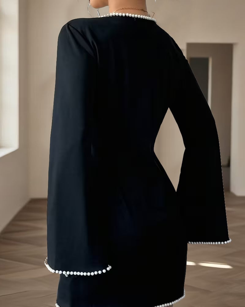 Long Sleeve Straight Cut Mini Dress