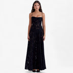 Flowing Flared Dress with Draped Elegant Silhouette