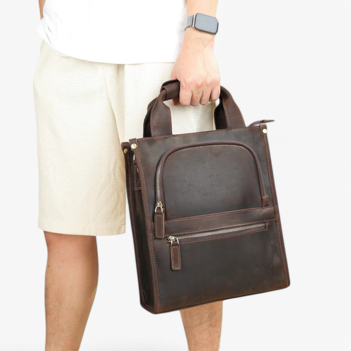 Faux Leather Document Portfolio with Multiple Compartments