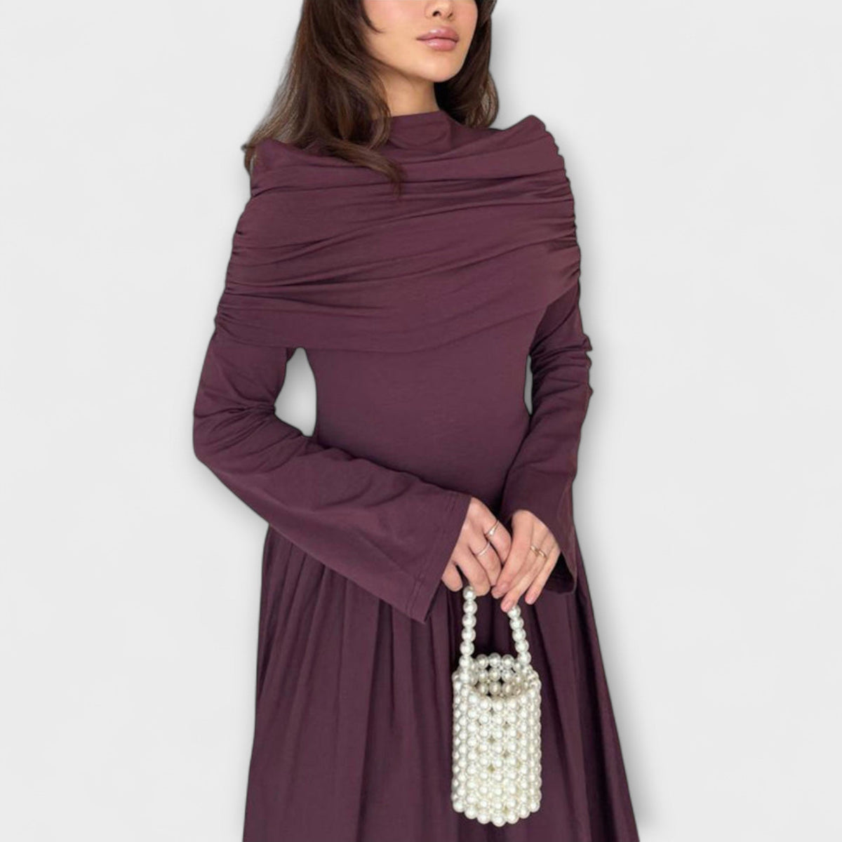 Relaxed Pleated Dress with Soft Movement
