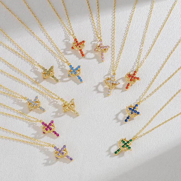 Cross and Crown Pendant Necklace in a Choice of Finishes