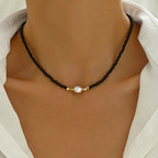 Minimal Faux Pearl Necklace with Extender Chain for Easy Fit
