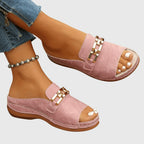 Slip-On Sandals with Shock Absorbing Sole
