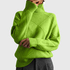 Geometric Pattern Turtleneck Jumper in Soft Knit
