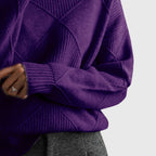 Geometric Pattern Turtleneck Jumper in Soft Knit