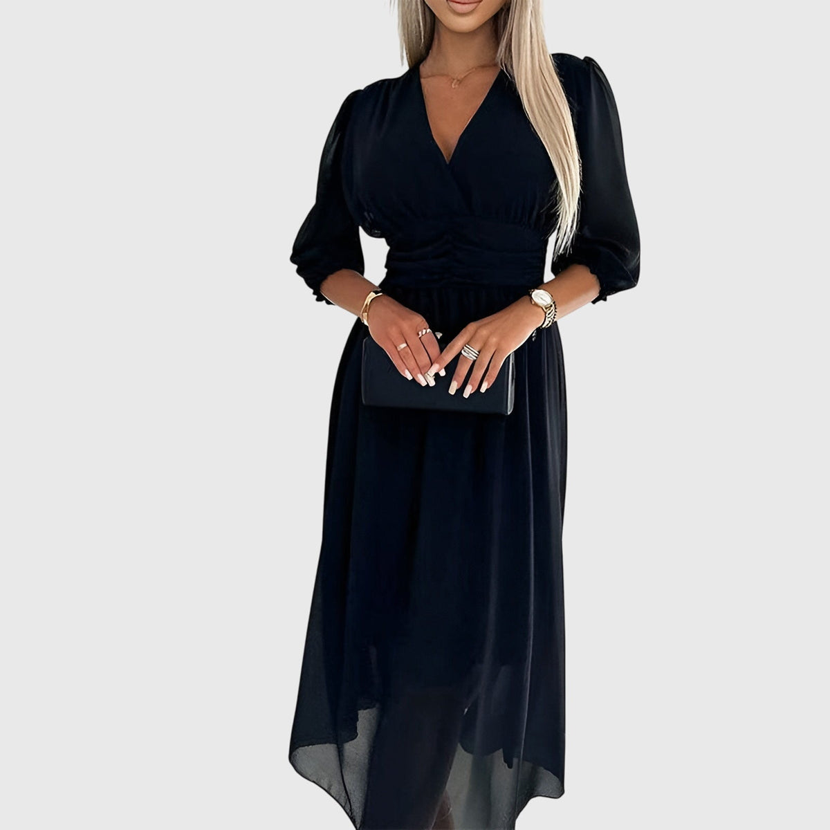 Silky Chiffon Dress with Lightweight Drape