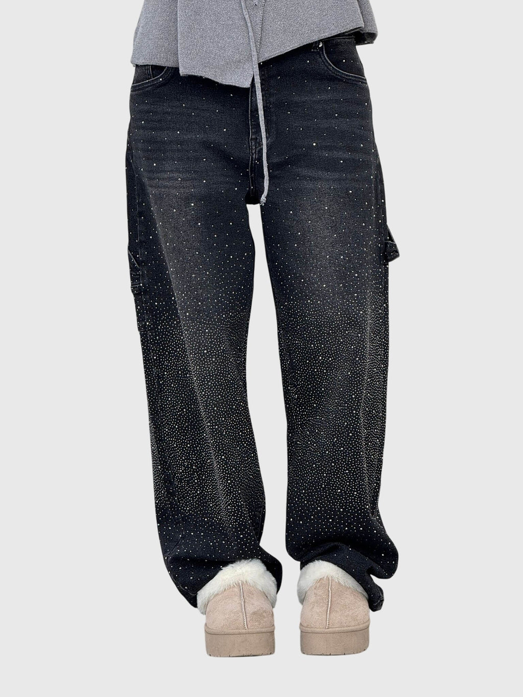 Relaxed Trousers with Sparkling Detail