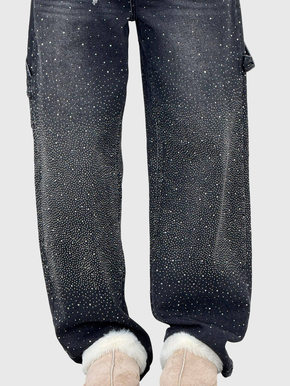 Relaxed Trousers with Sparkling Detail