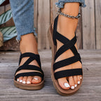 Sandalias con tiras cruzadas y suela gruesa antideslizante