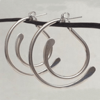 Vintage Patchwork Earrings in Silver Colour with Mixed Textures