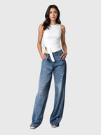 Relaxed Trousers with Sparkling Detail