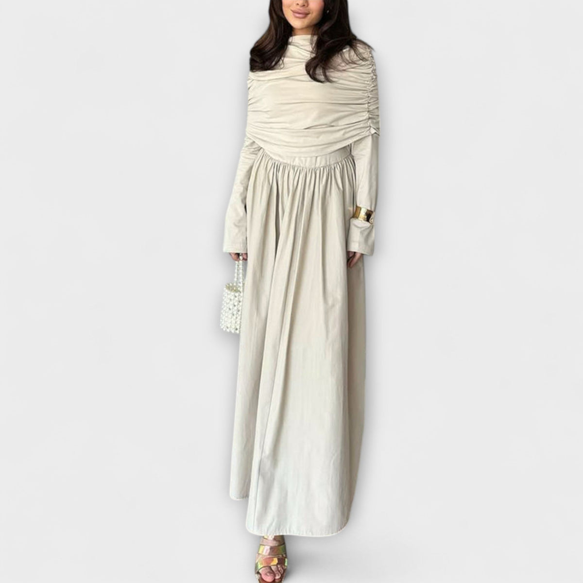 Relaxed Pleated Dress with Soft Movement