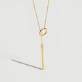 Modern Stainless Steel Y-Drop Necklace with Long Elegant Line