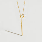 Modern Stainless Steel Y-Drop Necklace with Long Elegant Line