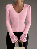 Floral V-Neck Jumper with Soft Handle