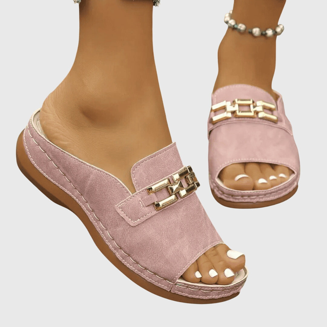Slip-On Sandals with Shock Absorbing Sole