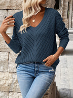 Jersey con cuello de pico y mangas de hombro caído