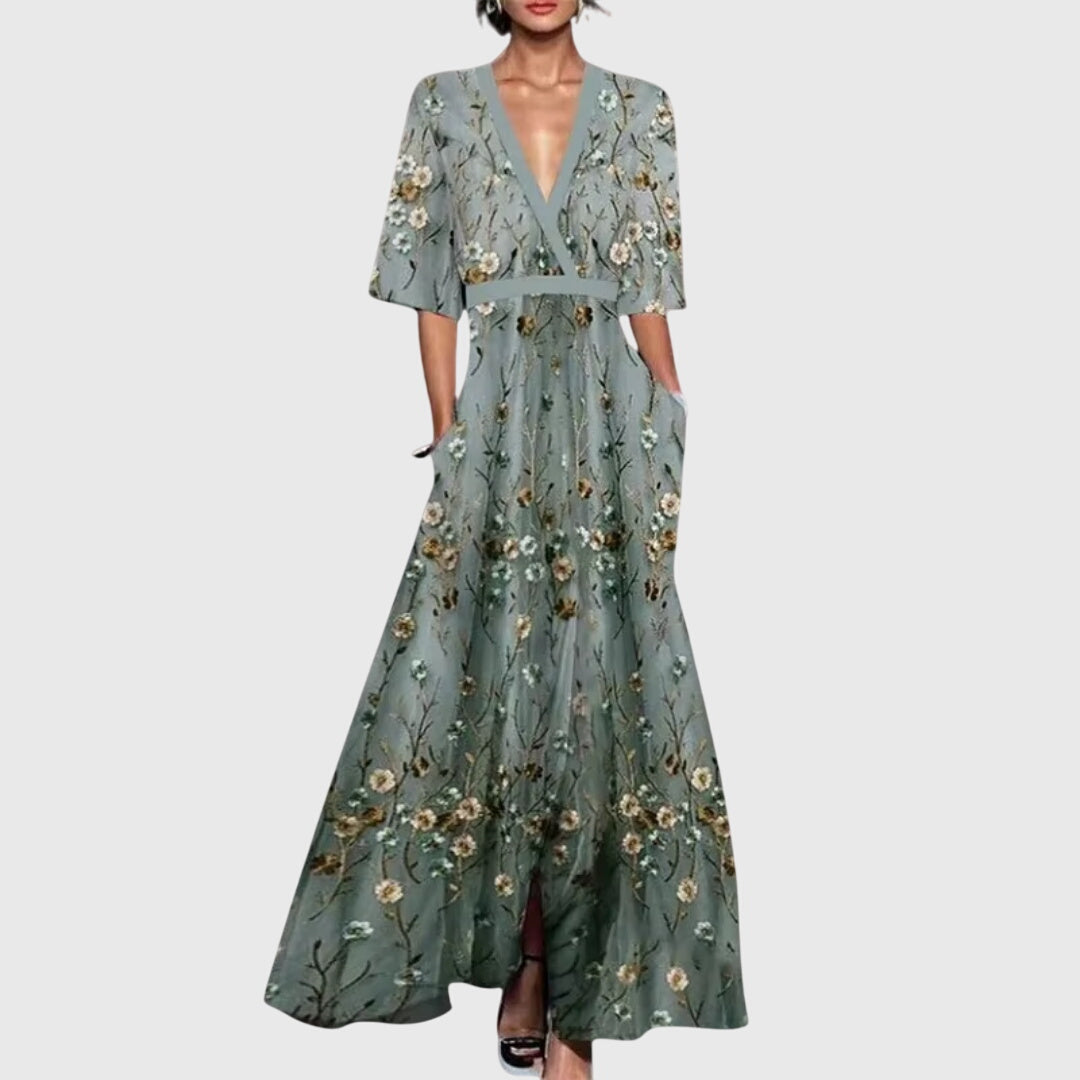 Floral Spring Dress with Airy Handle
