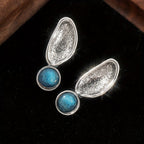 Vintage Oval Drop Earrings in Silver Colour with Graceful Shape