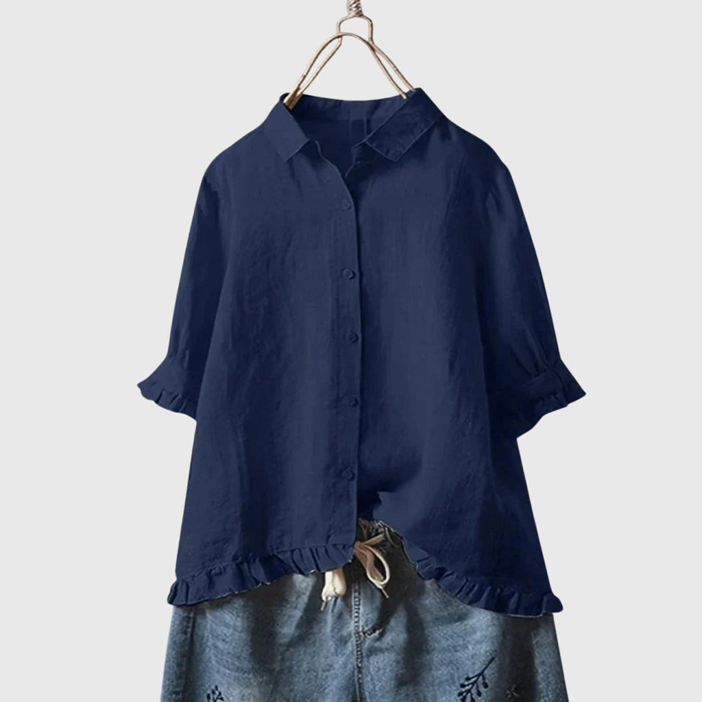 Camisa de primavera refinada con acabado limpio