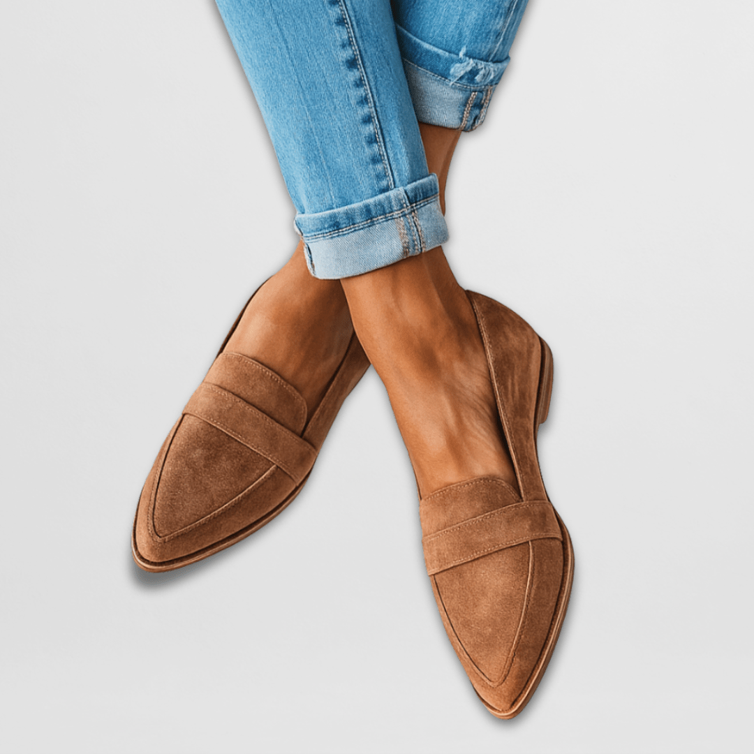 Loafers i mjuk mockalook med dämpad innersula