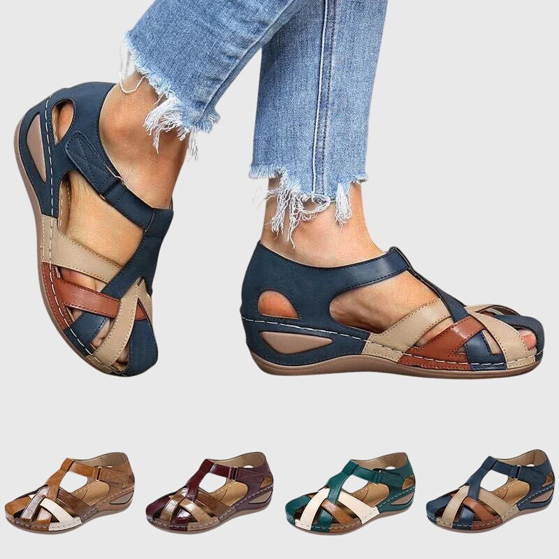 Platform Wedge Sandals with Buckle Strap