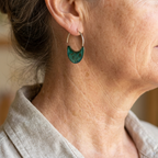 Vintage-Style Weathered Blue-Green Stone Earrings with Rustic Charm