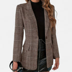 Structured Check Blazer with Tailored Fit