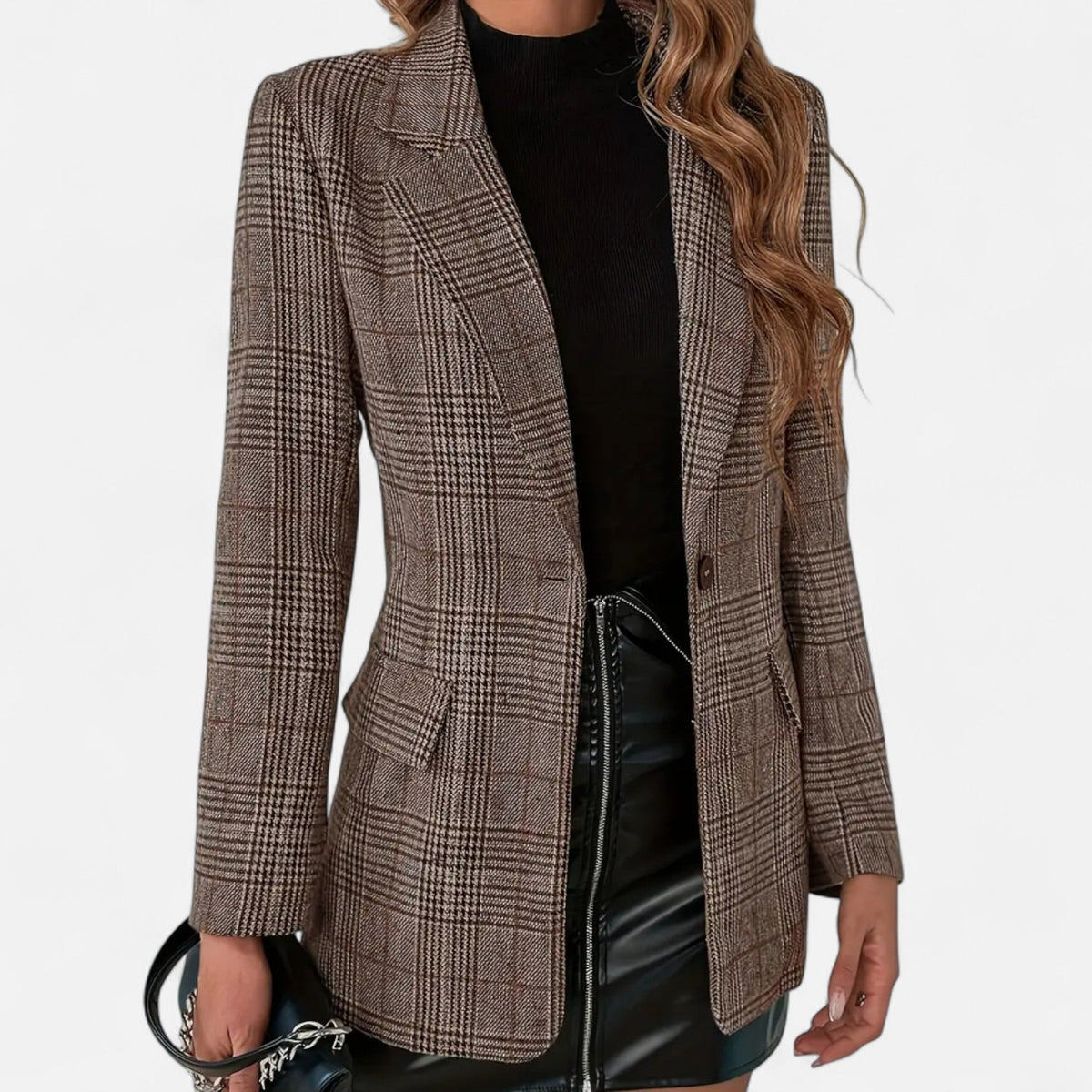 Structured Check Blazer with Tailored Fit