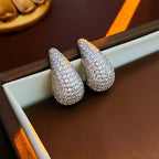 Vintage Water Drop Zirconia Stud Earrings with Colour Choice