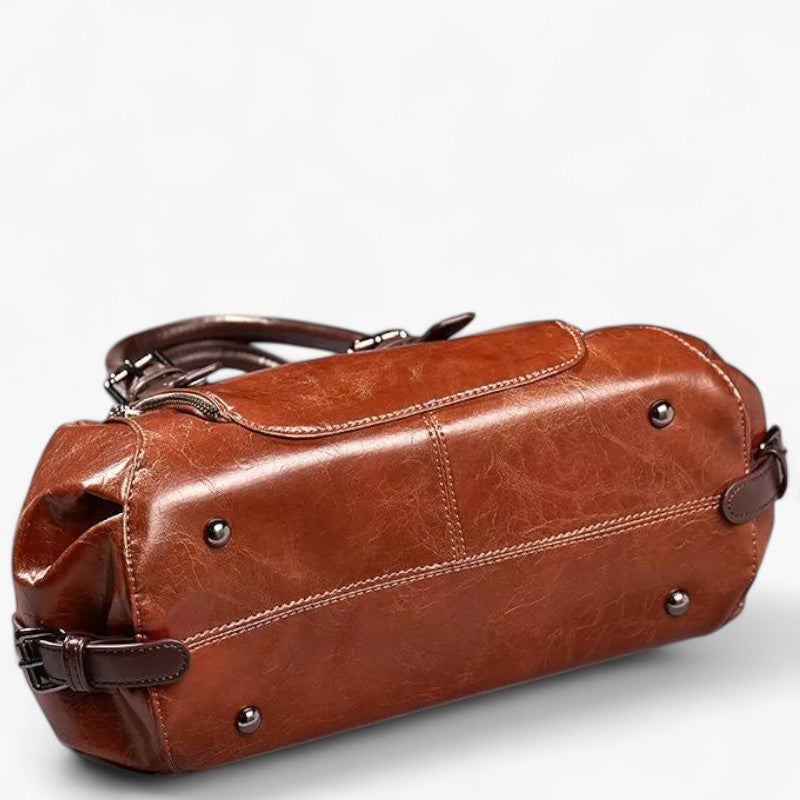 Faux Leather Flap Bag with Adjustable Strap and Magnetic Closure