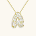 Pavé Bubble Initial Necklace with Sparkling Letter