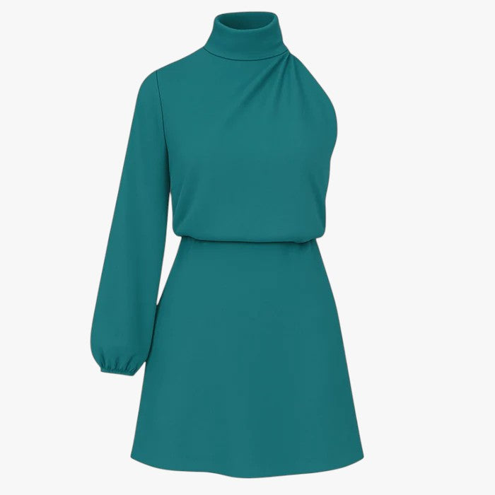 Vestido de satén de un solo hombro para eventos de noche y cenas