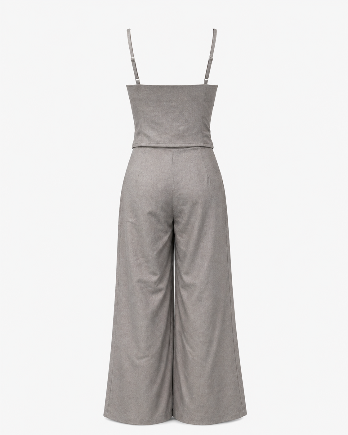 Lace-Up Top and Wide-Leg Trousers Co-Ord Set