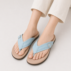 Orthopedic Sandals with Cushioned Sole and Gold-Tone Buckle
