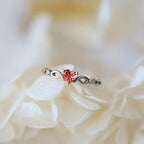 Zirconia Heart Ring with Coloured Stone Choice and Romantic Shape