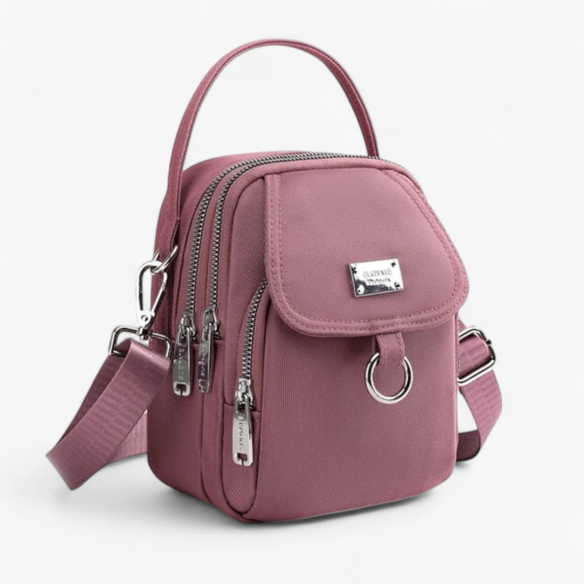 Compact Eco-Leather Shoulder Bag with Adjustable Strap
