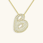 Pavé Bubble Initial Necklace with Sparkling Letter