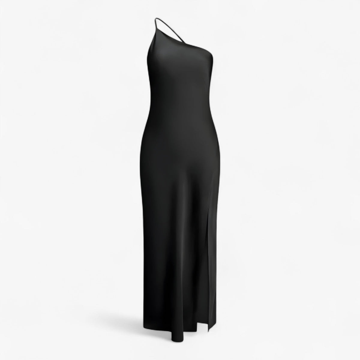 Long Satin Maxi Dress with a Fluid, Glossy Finish