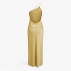 Long Satin Maxi Dress with a Fluid, Glossy Finish