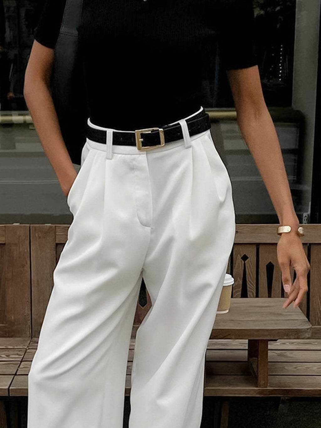Tailored Trousers with Structured Non-Stretch Fabric