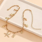 Starfish and Shell Pendant Necklace with Seaside Charm