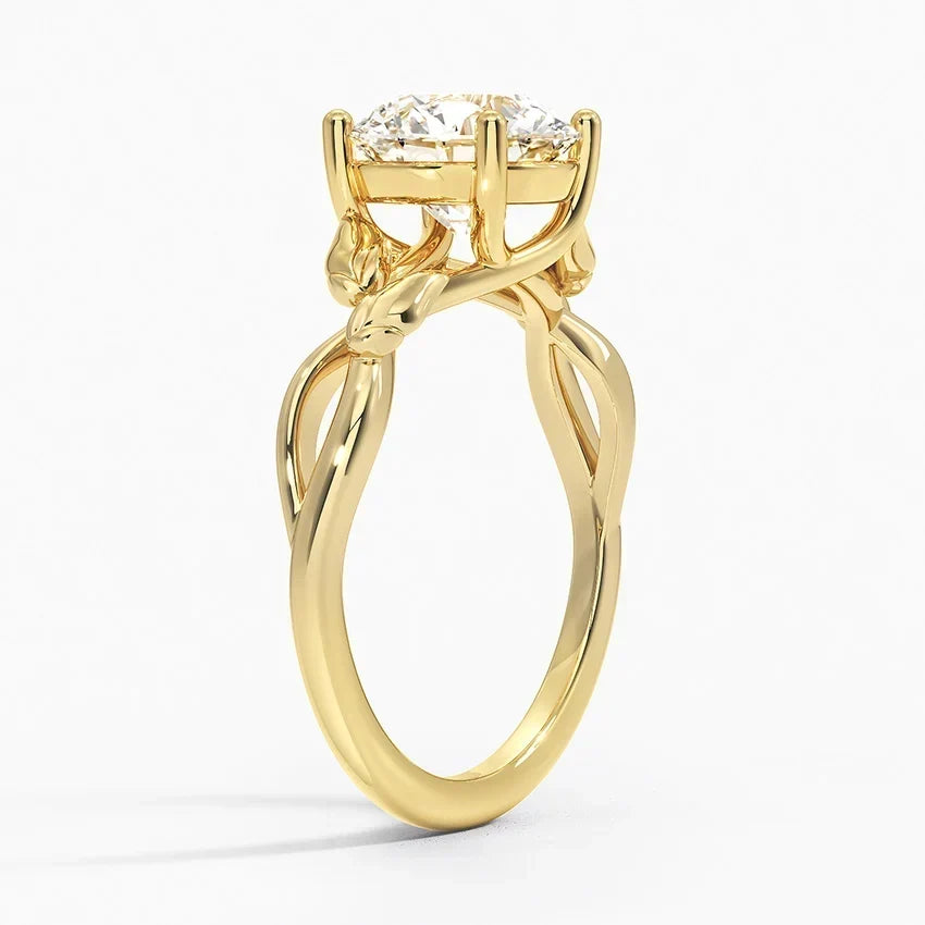 Solitaire Ring with Classic Single-Stone Setting and Slim Band
