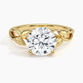 Solitaire Ring with Classic Single-Stone Setting and Slim Band