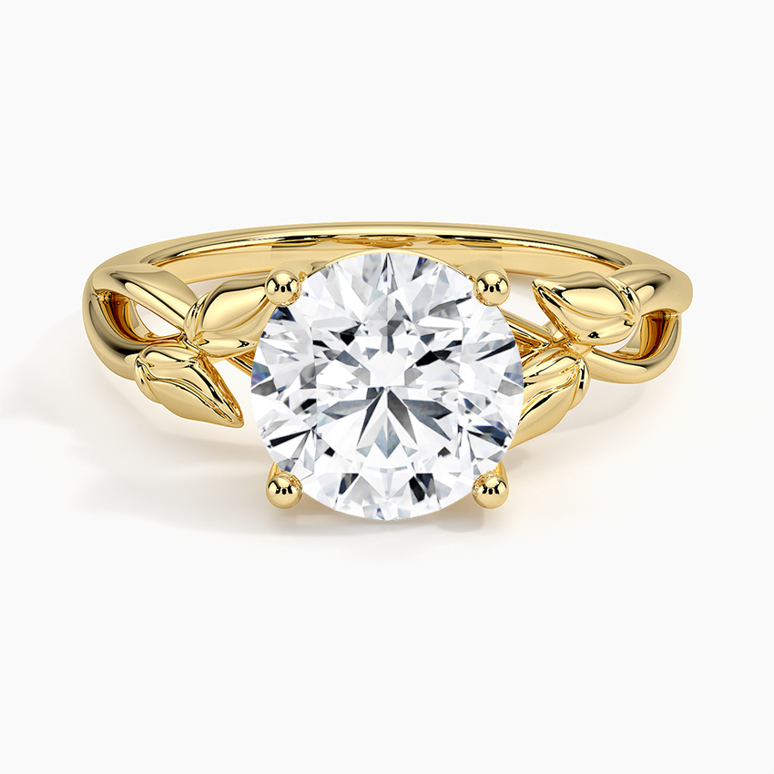 Solitaire Ring with Classic Single-Stone Setting and Slim Band