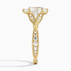 Pear-Cut Stone Flower Ring with Graceful Petal Arrangement