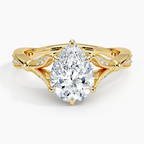 Pear-Cut Stone Flower Ring with Graceful Petal Arrangement