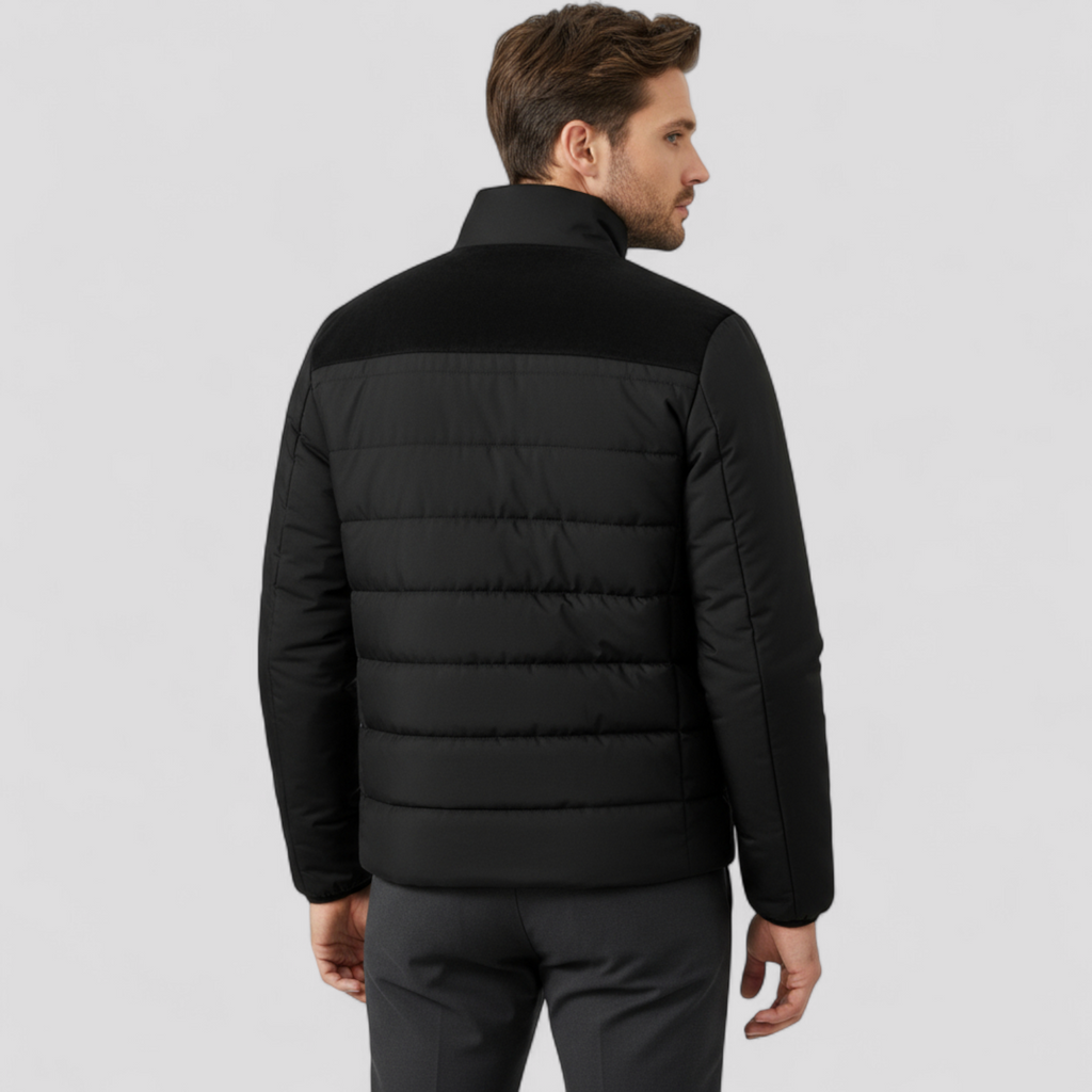 Parka de invierno forrada de pelo con cuello alto